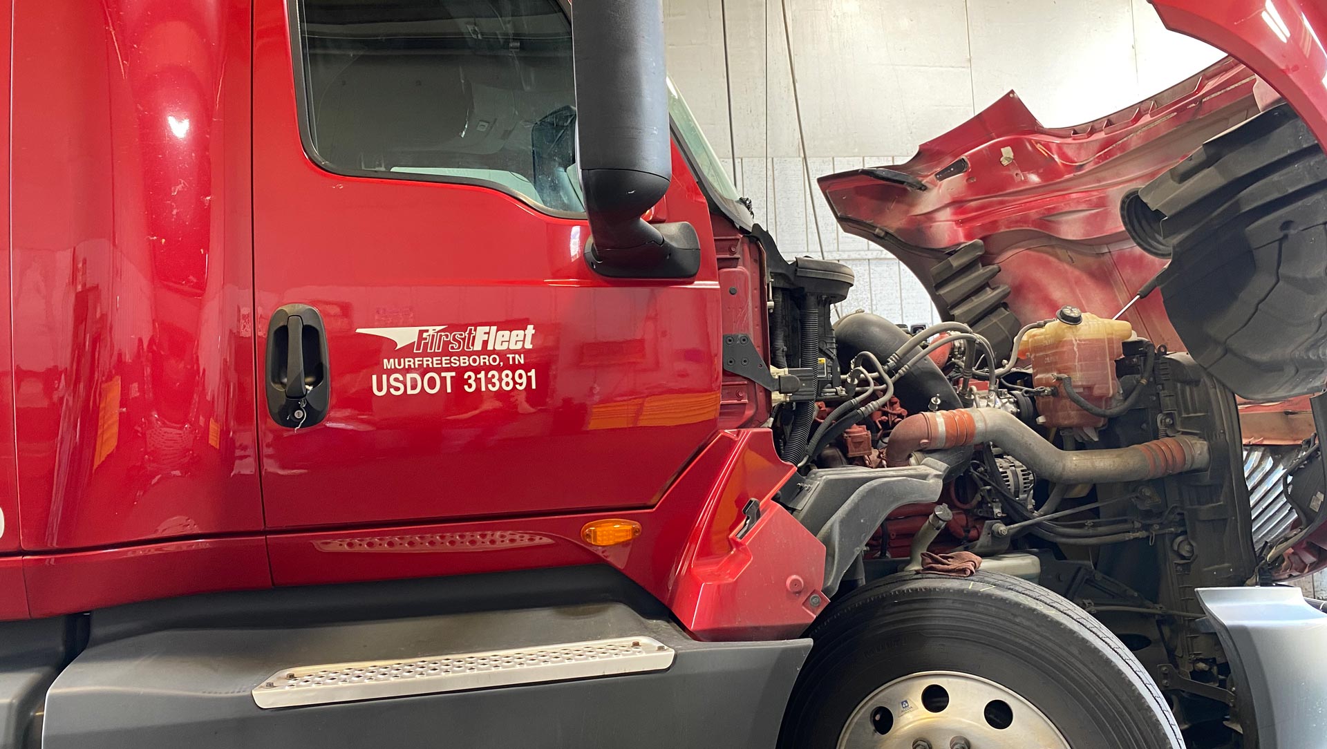 First Fleet truck being serviced